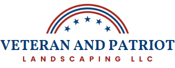 The logo for the veterans and patriotic landscaping company